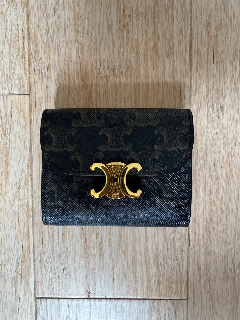 CELINE SMALL FLAP WALLET TRIOMPHE IN TRIOMPHE CANVAS
